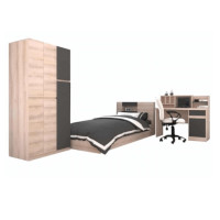 ราคา ชุดห้องนอน + ที่นอน PVC 3.5 ฟุต WISDOM DESIGN FURNITURE รุ่น SCOOBY สีโซลิค/กราไฟท์ (888216600461)
