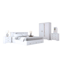 ราคา ชุดห้องนอน + ที่นอนสปริง 5 ฟุต WISDOM DESIGN FURNITURE รุ่น JASMINE สีขาว (888216600478)