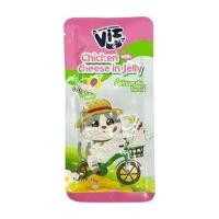 ราคา อาหารเปียกแมว FELINA CANINO VIF เนื้อไก่ผสมชีสในเจลลี่ 75 ก. (1213226)