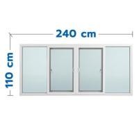 ราคา หน้าต่างบานเลื่อน ไวนิล F-S-S-F มุ้ง WINDSOR 240X110 ซม. สีขาว (1180802)