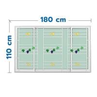 ราคา หน้าต่างบานเลื่อนอะลูมิเนียม พร้อมมุ้งลวดและเหล็กดัด S-F-S KPA พวงองุ่น 180x110 ซม.สีขาว (1308609)