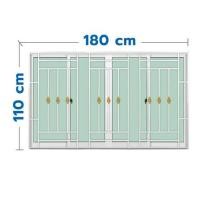 ราคา หน้าต่างบานเลื่อนอะลูมิเนียม พร้อมมุ้งลวดและเหล็กดัด F-S-S-F KPA โมเดิร์นหลุยส์ 180x110 ซม. สีขาว (1308625)