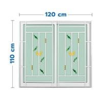 ราคา หน้าต่างบานเลื่อนอะลูมิเนียม พร้อมมุ้งลวดและเหล็กดัด S-S KPA ผีเสื้อ 120x110 ซม. สีขาว (1308633)