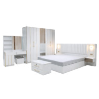 ราคา ชุดห้องนอน + ที่นอนสปริง 6 ฟุต WISDOM DESIGN FURNITURE รุ่น WHITE GOLD สีขาว (888216600489)