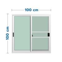 ราคา หน้าต่างบานเลื่อน อะลูมิเนียม S-S มุ้ง KPA ECO 100x100 ซม. สีขาว (1310074)