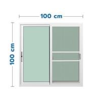 ราคา หน้าต่างบานเลื่อน อะลูมิเนียม S-S มุ้ง KPA 100x100 ซม. สีขาว (1310082)