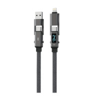 ราคา สายชาร์จไนลอนถัก ZTEC ZM441 4-IN-1 สีดำ รองรับชาร์จเร็ว 5A 240W (888143700077)