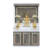 ราคา ตู้พระ WISDOM DESIGN FURNITURE รุ่น GO-02 ขนาด 120 ซม. สีขาว/บราวน์มาร์เบิ้ล (888216600495)