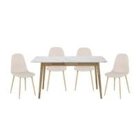 ราคา ชุดโต๊ะทานข้าว 4 ที่นั่ง KONCEPT BARI & LASTA 59063794 สีขาว (1307214)