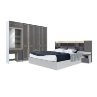 ราคา ชุดห้องนอน 6 ฟุต WISDOM DESIGN FURNITURE รุ่น BRAELYN 5 สียีนส์/กราไฟท์ (888216600560)