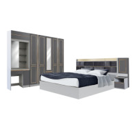 ราคา ชุดห้องนอน 6 ฟุต WISDOM DESIGN FURNITURE รุ่น BRAELYN 5 (กระจก) สียีนส์/กราไฟท์ (888216600566)