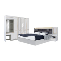 ราคา ชุดห้องนอน 6 ฟุต WISDOM DESIGN FURNITURE รุ่น BRAELYN 5 (กระจก) สีไลท์ยีนส์/ขาว (888216600567)