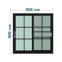 ราคา หน้าต่างบานเลื่อน อะลูมิเนียม S-S มุ้ง KPA 6 ฟัก 100x100 ซม. สีดำ (1310197)
