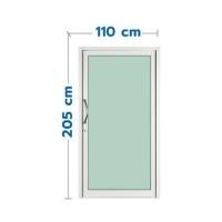 ราคา ประตูบานสวิงเดี่ยว อะลูมิเนียม KPA 110x205 ซม. สีขาว (1310615)