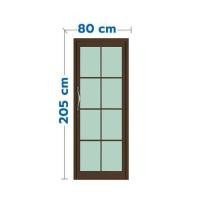 ราคา ประตูบานสวิงเดี่ยว อะลูมิเนียม 8 ฟัก KPA 80x205 ซม. สีชา (1310616)