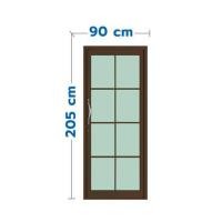 ราคา ประตูบานสวิงเดี่ยว อะลูมิเนียม 8 ฟัก KPA 90x205 ซม. สีชา (1310624)