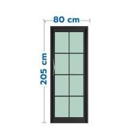 ราคา ประตูบานสวิงเดี่ยว อะลูมิเนียม 8 ฟัก KPA 80x205 ซม. สีดำ (1310632)