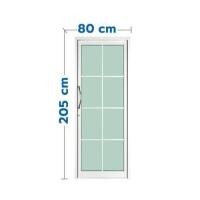 ราคา ประตูบานสวิงเดี่ยว อะลูมิเนียม 8 ฟัก KPA 80x205 ซม. สีขาว (1310617)