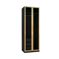 ราคา ตู้เสื้อผ้าบานเปิด 2 ประตู WISDOM DESIGN FURNITURE รุ่น GC-801B 80 ซม. สีแอชเกรย์/โกลด์ (888216600636)