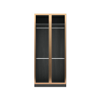 ราคา ตู้เสื้อผ้าบานเปิด 2 ประตู WISDOM DESIGN FURNITURE รุ่น GC-1001B 100 ซม. สีแอชเกรย์/โกลด์ (888216600641)