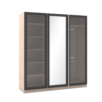 ราคา ตู้เสื้อผ้า 3 บานเปิด WISDOM DESIGN FURNITURE รุ่น WR-185 180 ซม. สีโซลิค/กราไฟท์ (888216600658)
