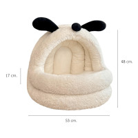 ราคา ที่นอนสัตว์เลี้ยง PETELE รุ่น PUPPY COZY PET CAVE ขนาด 53 X 53 X 48 ซม. ลายหูน้องหมา สีครีม (888223500108)