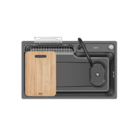 ราคา ซิงค์ล้างจานสแตนเลสม่านน้ำตก 1 หลุม EVE NAVI 750/480 ขนาด 75 ซม. สีเทาเข้ม สี VOLCANIC พร้อมอุปกรณ์เสริม (888132600113)