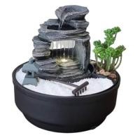 ราคา น้ำพุตั้งโต๊ะเสริมฮวงจุ้ย EAKGIFT รุ่น1237266L สไตล์ธรรมชาติ มีก้อนหินทรายต้นไม้แถม (888216200078)