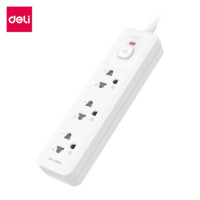 ราคา รางปลั๊กไฟ 3ช่อง 3M 1สวิตซ์ Deli CT480-GR-01 สีเทาอ่อน (888134600026)