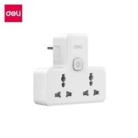 ราคา ปลั๊กไฟอแดปเตอร์ กำลังไฟ 10A 2500W DELI ET714-WH-01 สีขาว (888134600152)