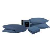 ราคา เซ็ตผ้าปูที่นอน เกรดพรีเมียม 5 ฟุต LUNIO SNOWWEAVE BEDDING SET รุ่น DEEP สีน้ำเงิน 5ชิ้น (สำหรับที่นอนหนา 13นิ้ว) (888170800436)