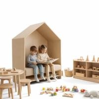 ราคา โซฟาเด็ก ดีไซน์บ้านไม้ 2 ที่นั่ง BEABLE LITTLESPACE รุ่น READING POD B ขนาด 120X55X145 ซม. สีไม้ (888229700002)