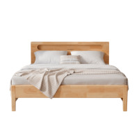 ราคา เตียงไม้ยางพารา 5 ฟุต MOKKOI HOME รุ่น SALMON-03 BASIC สีไม้ธรรมชาติ (888236000008)