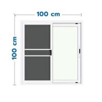 ราคา หน้าต่างบานเลื่อน อะลูมิเนียม S-S มุ้ง LYNN XPLUS 100x100 ซม. สีขาว (1280471)