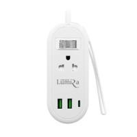 ราคา รางปลั๊กไฟ 1 สวิตซ์ 2 ช่อง 2 USB 1 TYPE-C LUMIRA TRAVEL LS-024/2U 1.2 ม. สีขาว (1258740)
