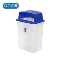 ราคา ถังขยะเหลี่ยม ฝาช่องทิ้งแยกประเภท ACCO 60 ลิตร สีน้ำเงิน/ใส (1304033)