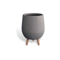 ราคา กระถางไฟเบอร์ซีเมนต์พร้อมขาไม้ ARTGARDEN & DECOR PFCL-0030BG DIA 32*32*44 CM. สีเทา (888226200043)