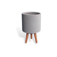 ราคา กระถางไฟเบอร์ซีเมนต์พร้อมขาไม้ ARTGARDEN & DECOR PFCL-0033BTG DIA 26*26*43 CM. สีหินขัดเทา (888226200053)