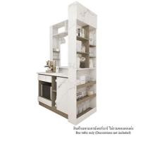ราคา เคาน์เตอร์บาร์ชั้นวางฝั่งซ้าย SB FURNITURE LANA 19210600 140 ซม. ลายหินอ่อนขาว (1248034)