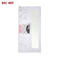 ราคา ตู้เสื้อผ้าเหล็ก บานเปิด 2 ประตู DECENT ลาย CIRCLE 90ซม. (888184000003)