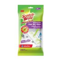 ราคา ผ้าถูพื้นแบบเปียก SCOTCH-BRITE สูตรฆ่าเชื้อแบคทีเรีย 28.5x22 ซม. สีขาว (1166714)
