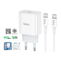 ราคา ชุดชาร์จเร็ว HOCO C76T 20W PD หัวชาร์จ + สาย TYPE-C TO TYPE-C 1 เมตร (888206800175)