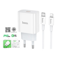 ราคา ชุดชาร์จเร็ว HOCO C76T 20W PD หัวชาร์จ + สาย TYPE-C TO LIGHTNING 1 เมตร (888206800176)