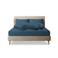 ราคา ชุดผ้าปูที่นอน 6 ฟุต 6 ชิ้น SLEEPHAPPY รุ่น CLOUD SOFT BED SHEET SET C (รวมผ้านวม) สีน้ำเงิน (888109800168)