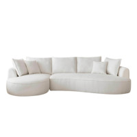 ราคา โซฟา 3 ที่นั่ง WISDOM DESIGN FURNITURE รุ่น ANGLE 300 ซม. ผ้าขนแกะ สีขาว (888216600663)