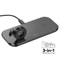 ราคา แท่นชาร์จไร้สาย 3-IN-1 HOCO CW65 สีดำ ระบบชาร์จ QI สำหรับโทรศัพท์ APPLE WATCH และ AIRPODS (888206800199)