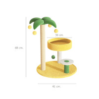 ราคา คอนโดแมว PETELE รุ่น COCO PALM COMPACT 41X68CM เหลือง/เขียว (888223500115)