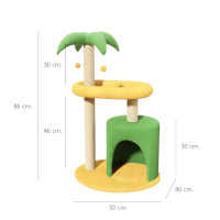 ราคา คอนโดแมว PETELE รุ่น COCO PALM DELUXE 50X86CM เหลือง/เขียว (888223500116)