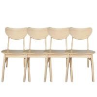 ราคา เก้าอี้ทานข้าวไม้ยางพารา EVERGREEN FURNITURE CB เบาะไม้ 43X53X85 ซม.สีไม้ธรรมชาติ 4ตัว/กล่อง (888168100051)