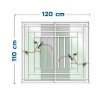 ราคา หน้าต่างบานเลื่อน อะลูมิเนียม S-S เหล็กดัด มุ้ง LYNN ลาย LOVEBIRD 120X110 ซม. สีขาว (1255084)